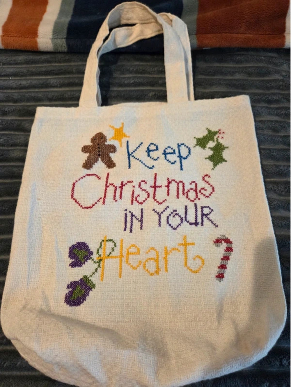 Christmas handmade tote bag